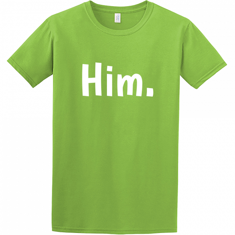 "Him." Tee